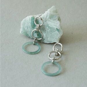 Sterling silver jade earrings